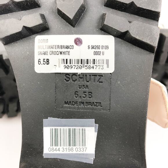 Schutz Womens Doris Leather Oxford Shoes 6.5 White Snake Embossed NWOB - Picture 10 of 10